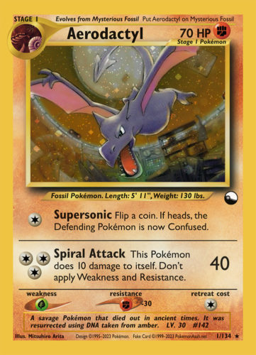 Aerodactyl LV. 30 (☆) - 1/134 - Source: Vending Series 2